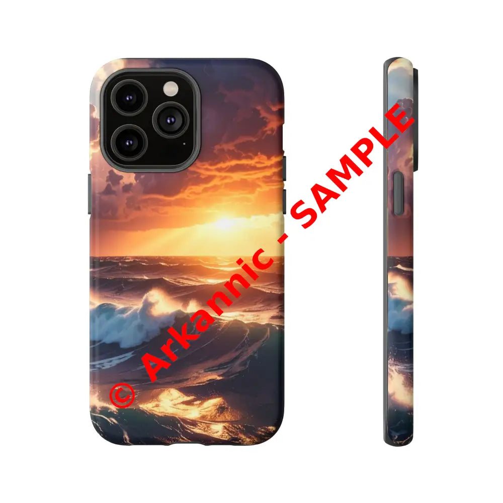 Ocean Sunset Phone Case | Tough Cases Gift for Beach Lovers Gadget Accessories Nature Photography Ocean Theme iPhone 14