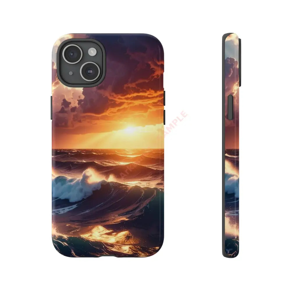 Ocean Sunset Phone Case | Tough Cases Gift for Beach Lovers Gadget Accessories Nature Photography Ocean Theme iPhone 15