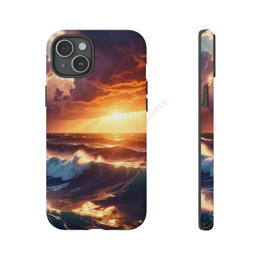 Ocean Sunset Phone Case | Tough Cases Gift for Beach Lovers Gadget Accessories Nature Photography Ocean Theme iPhone 15