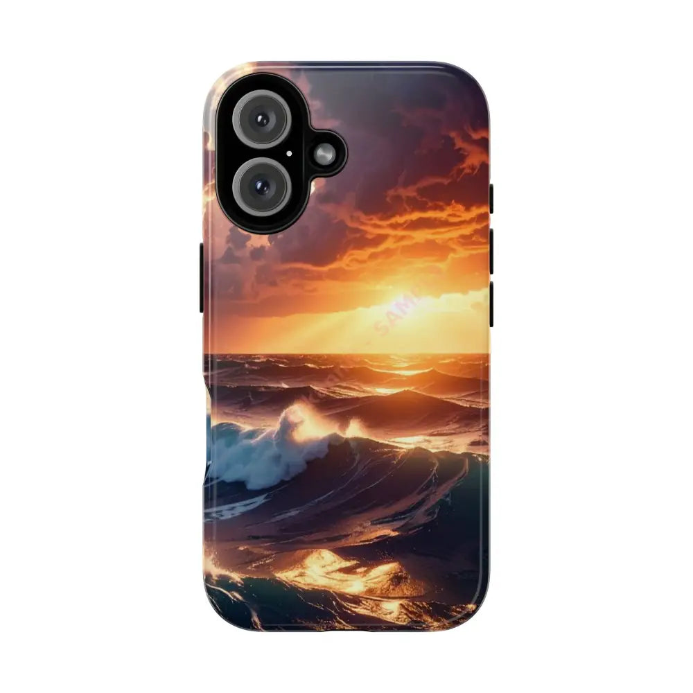 Ocean Sunset Phone Case | Tough Cases Gift for Beach Lovers Gadget Accessories Nature Photography Ocean Theme iPhone 16