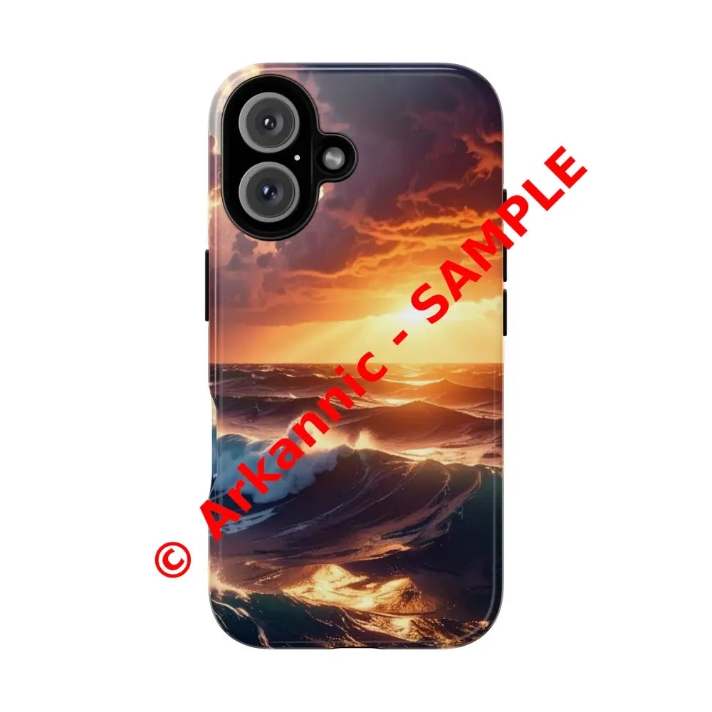Ocean Sunset Phone Case | Tough Cases Gift for Beach Lovers Gadget Accessories Nature Photography Ocean Theme iPhone 16