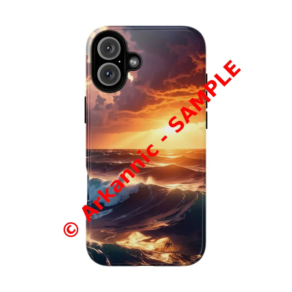 Ocean Sunset Phone Case | Tough Cases Gift for Beach Lovers Gadget Accessories Nature Photography Ocean Theme iPhone 16