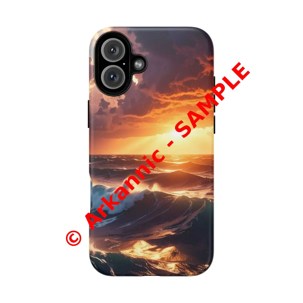Ocean Sunset Phone Case | Tough Cases Gift for Beach Lovers Gadget Accessories Nature Photography Ocean Theme iPhone 16