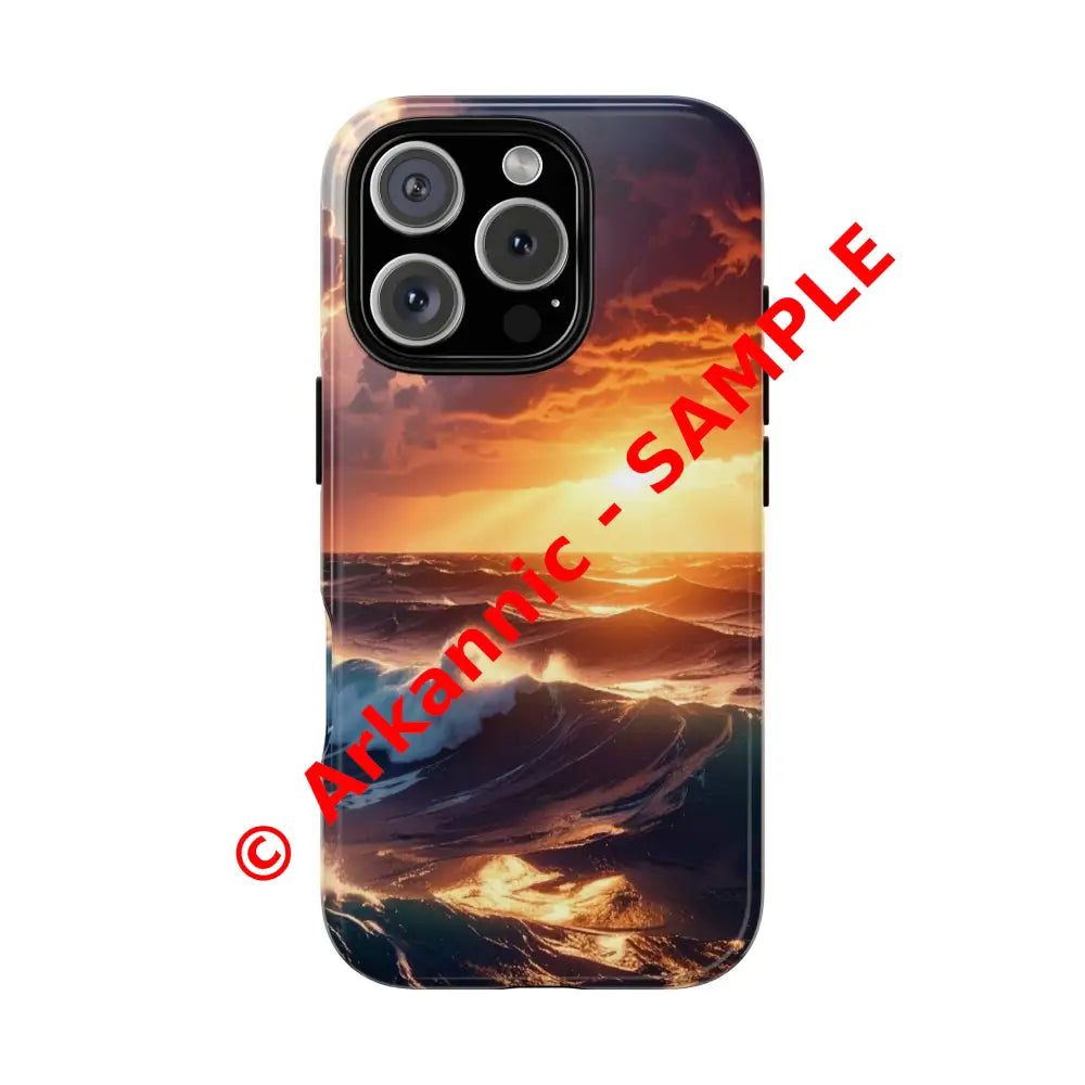Ocean Sunset Phone Case | Tough Cases Gift for Beach Lovers Gadget Accessories Nature Photography Ocean Theme iPhone 16