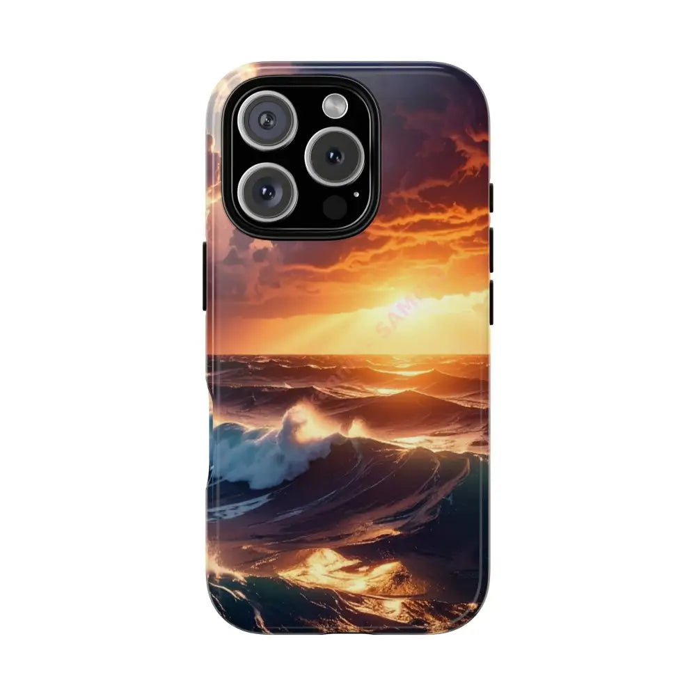 Ocean Sunset Phone Case | Tough Cases Gift for Beach Lovers Gadget Accessories Nature Photography Ocean Theme iPhone 16