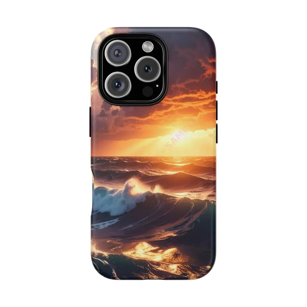 Ocean Sunset Phone Case | Tough Cases Gift for Beach Lovers Gadget Accessories Nature Photography Ocean Theme iPhone 16