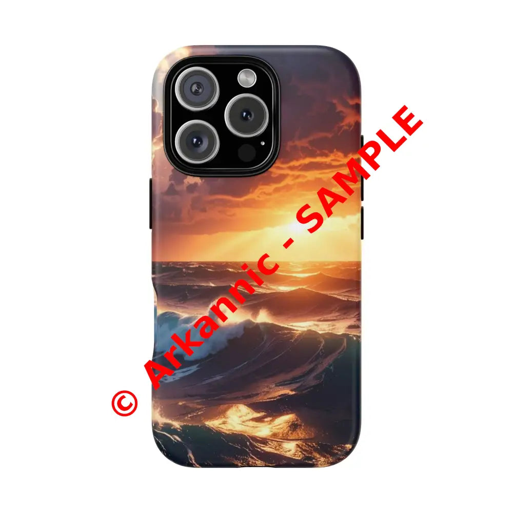 Ocean Sunset Phone Case | Tough Cases Gift for Beach Lovers Gadget Accessories Nature Photography Ocean Theme iPhone 16