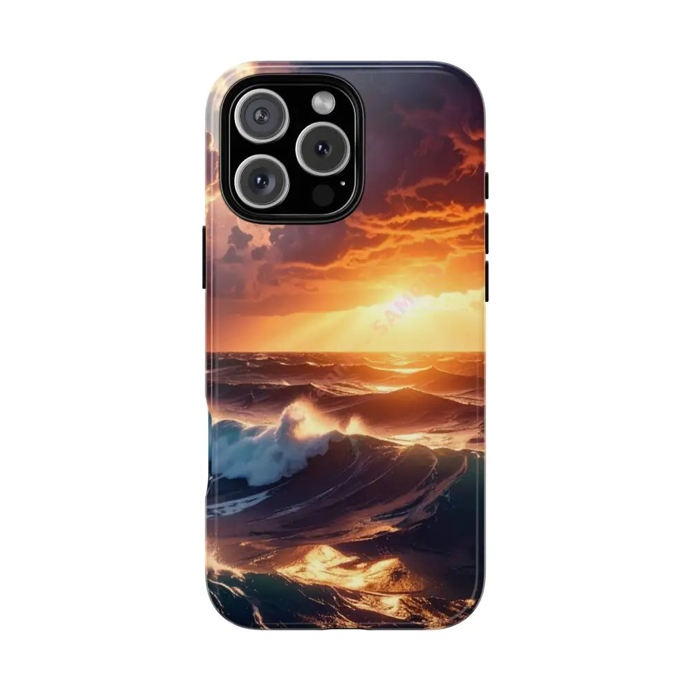 Ocean Sunset Phone Case | Tough Cases Gift for Beach Lovers Gadget Accessories Nature Photography Ocean Theme iPhone 16