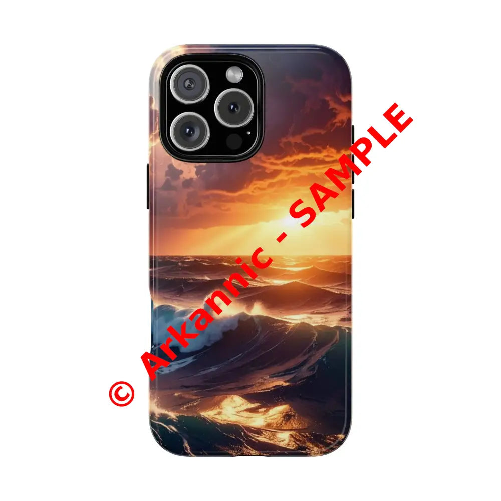 Ocean Sunset Phone Case | Tough Cases Gift for Beach Lovers Gadget Accessories Nature Photography Ocean Theme iPhone 16