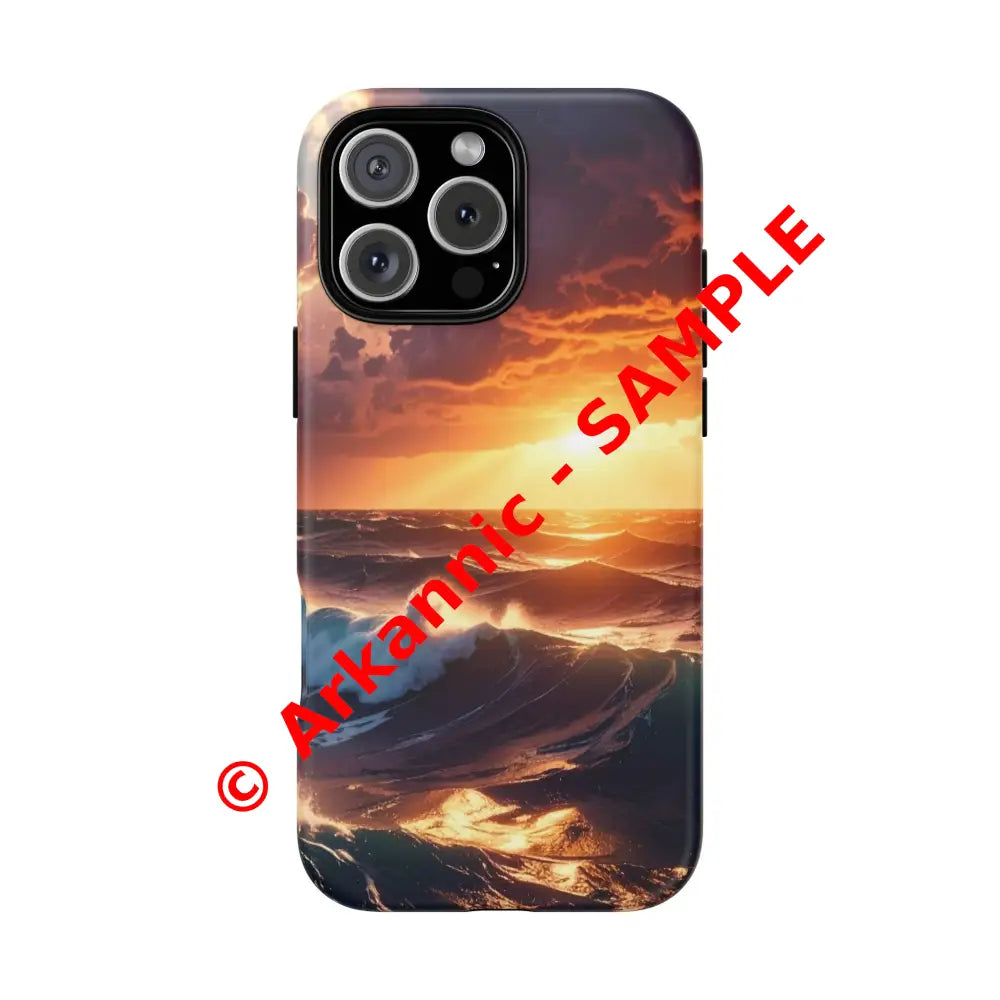 Ocean Sunset Phone Case | Tough Cases Gift for Beach Lovers Gadget Accessories Nature Photography Ocean Theme iPhone 16