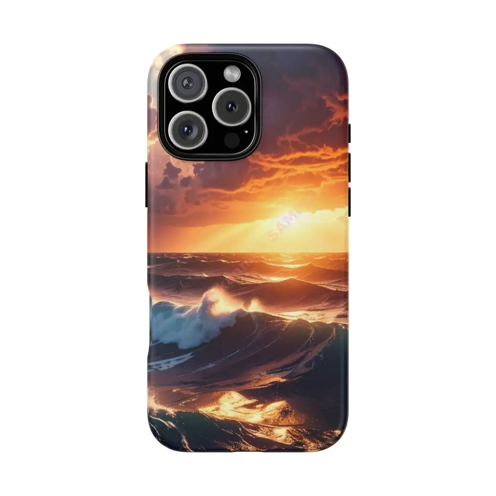 Ocean Sunset Phone Case | Tough Cases Gift for Beach Lovers Gadget Accessories Nature Photography Ocean Theme iPhone 16