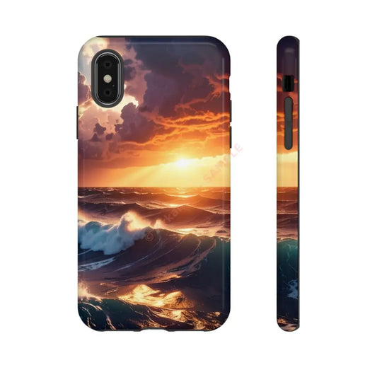 Ocean Sunset Phone Case | Tough Cases Gift for Beach Lovers Gadget Accessories Nature Photography Ocean Theme iPhone X