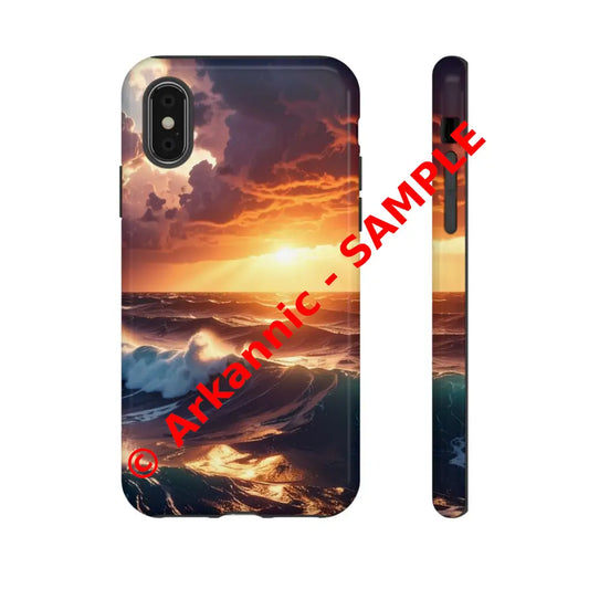 Ocean Sunset Phone Case | Tough Cases Gift for Beach Lovers Gadget Accessories Nature Photography Ocean Theme iPhone X