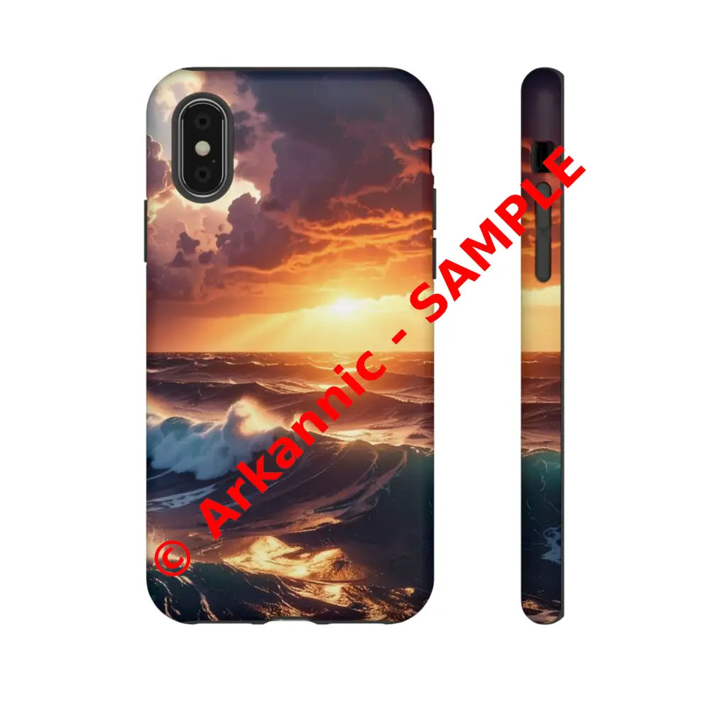 Ocean Sunset Phone Case | Tough Cases Gift for Beach Lovers Gadget Accessories Nature Photography Ocean Theme iPhone X
