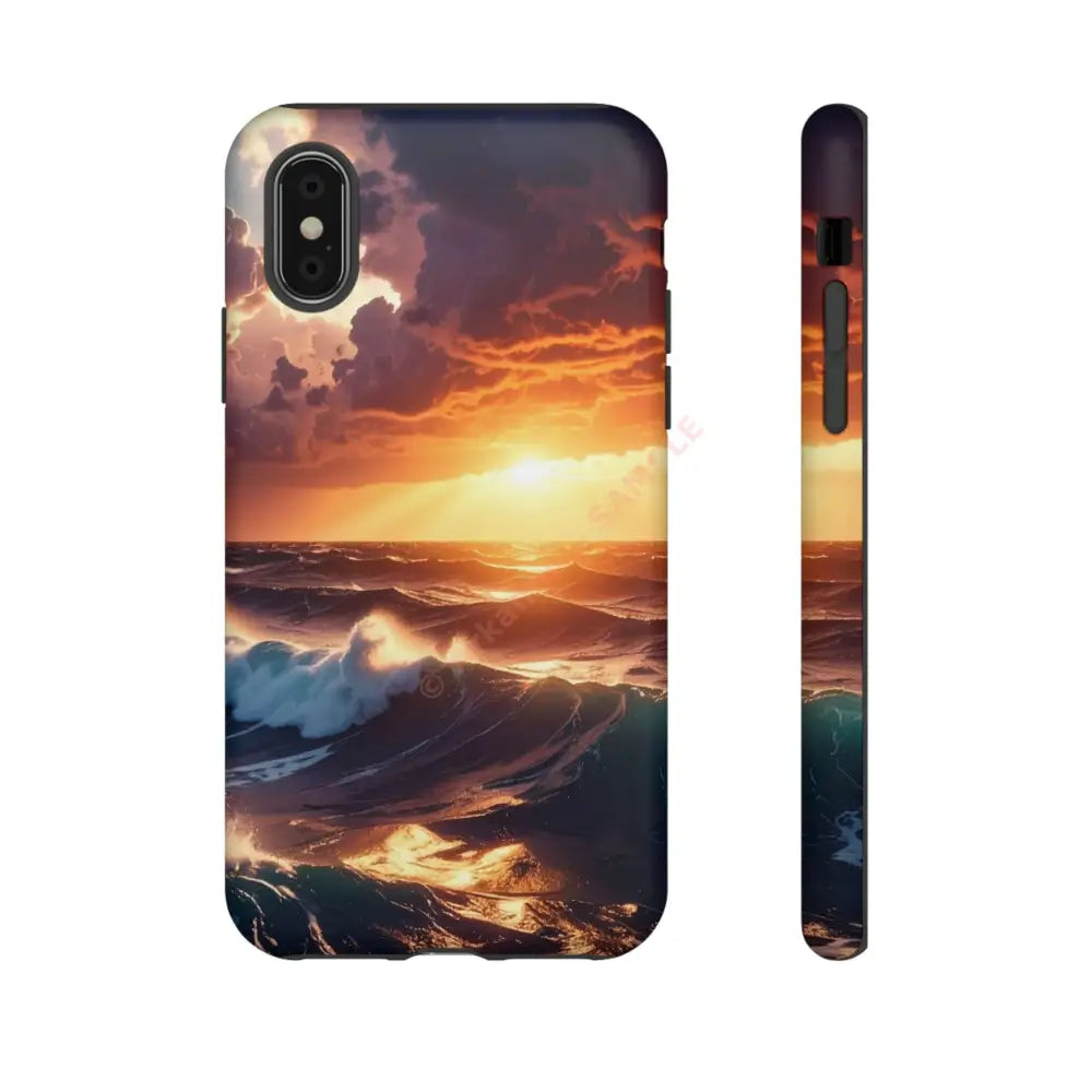 Ocean Sunset Phone Case | Tough Cases Gift for Beach Lovers Gadget Accessories Nature Photography Ocean Theme iPhone X