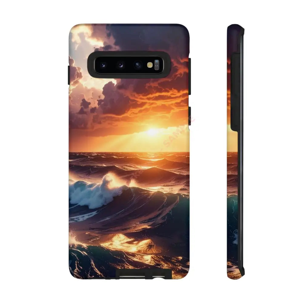 Ocean Sunset Phone Case | Tough Cases Gift for Beach Lovers Gadget Accessories Nature Photography Ocean Theme Samsung