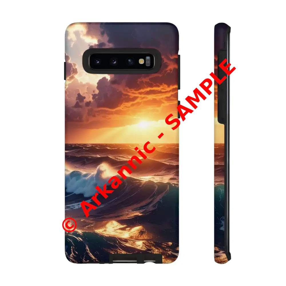 Ocean Sunset Phone Case | Tough Cases Gift for Beach Lovers Gadget Accessories Nature Photography Ocean Theme Samsung