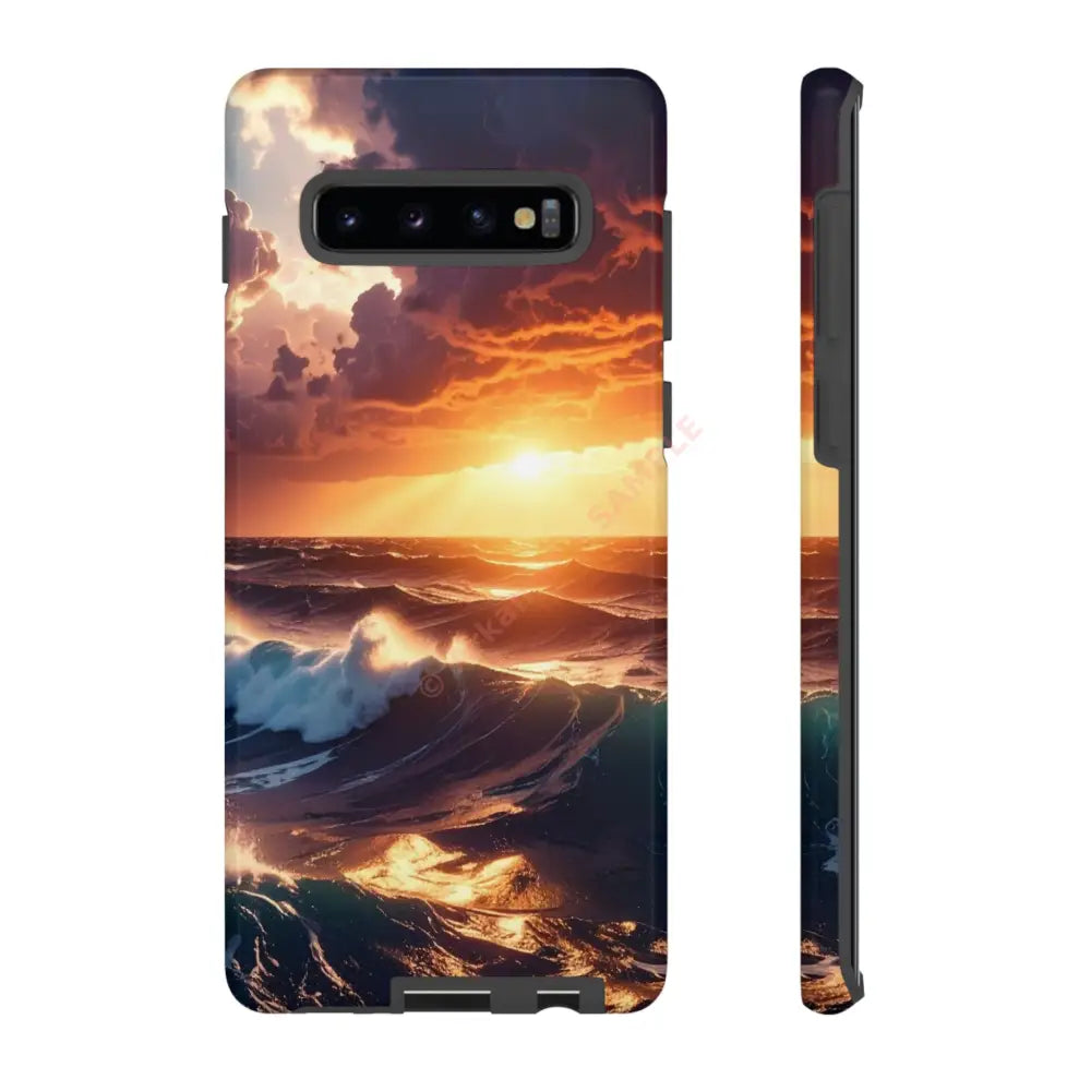 Ocean Sunset Phone Case | Tough Cases Gift for Beach Lovers Gadget Accessories Nature Photography Ocean Theme Samsung