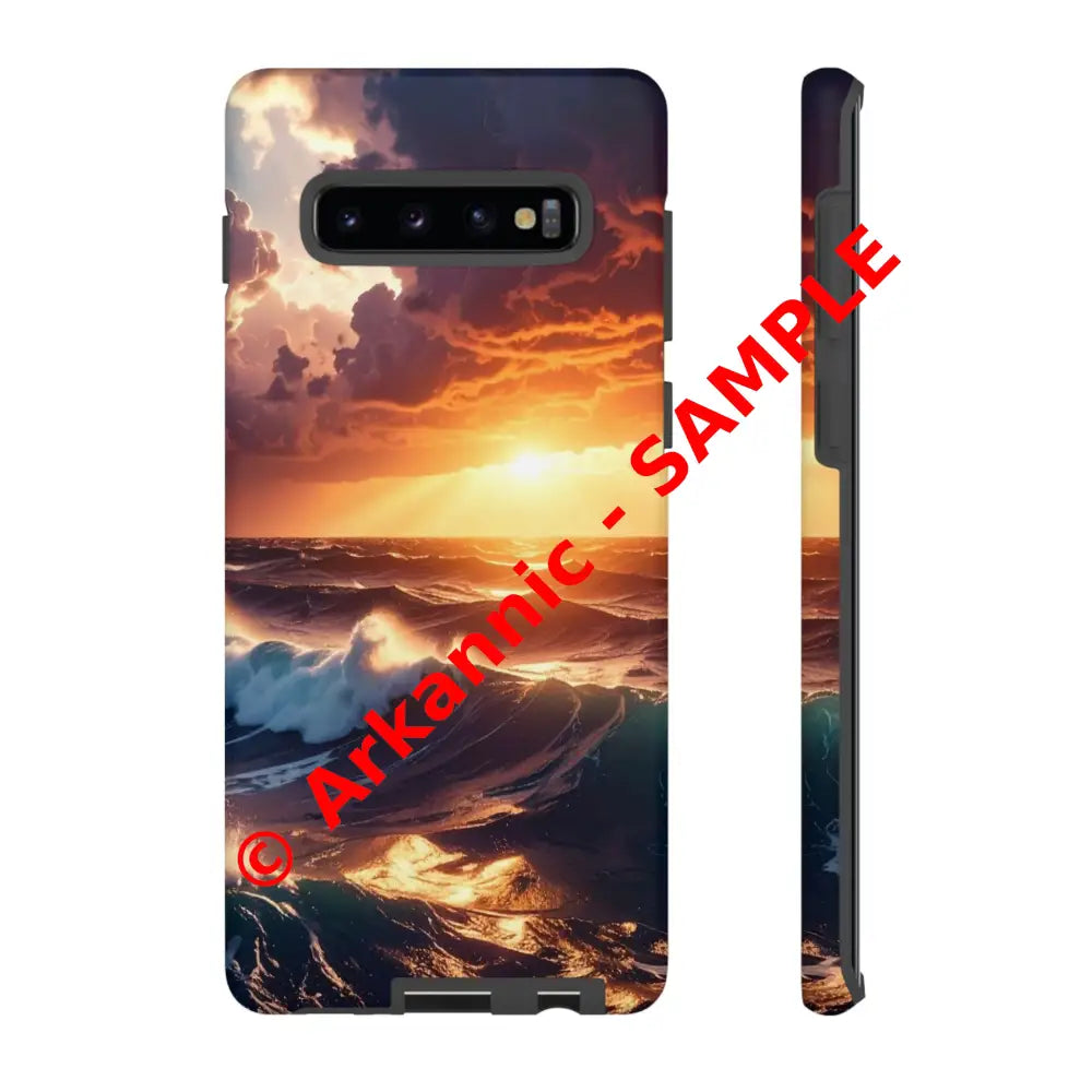 Ocean Sunset Phone Case | Tough Cases Gift for Beach Lovers Gadget Accessories Nature Photography Ocean Theme Samsung