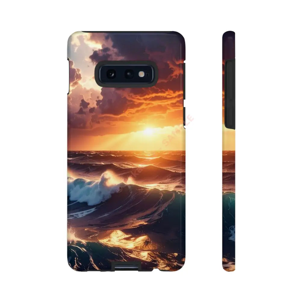 Ocean Sunset Phone Case | Tough Cases Gift for Beach Lovers Gadget Accessories Nature Photography Ocean Theme Samsung