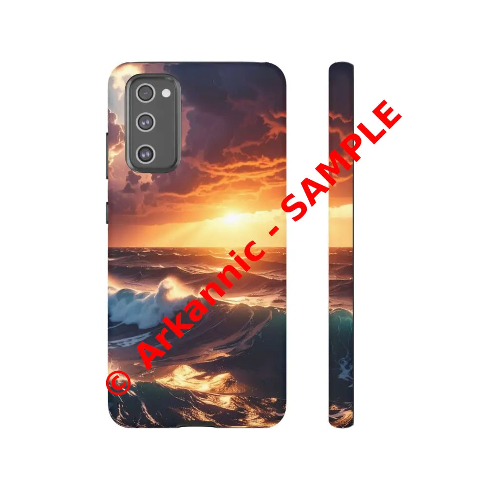 Ocean Sunset Phone Case | Tough Cases Gift for Beach Lovers Gadget Accessories Nature Photography Ocean Theme Samsung