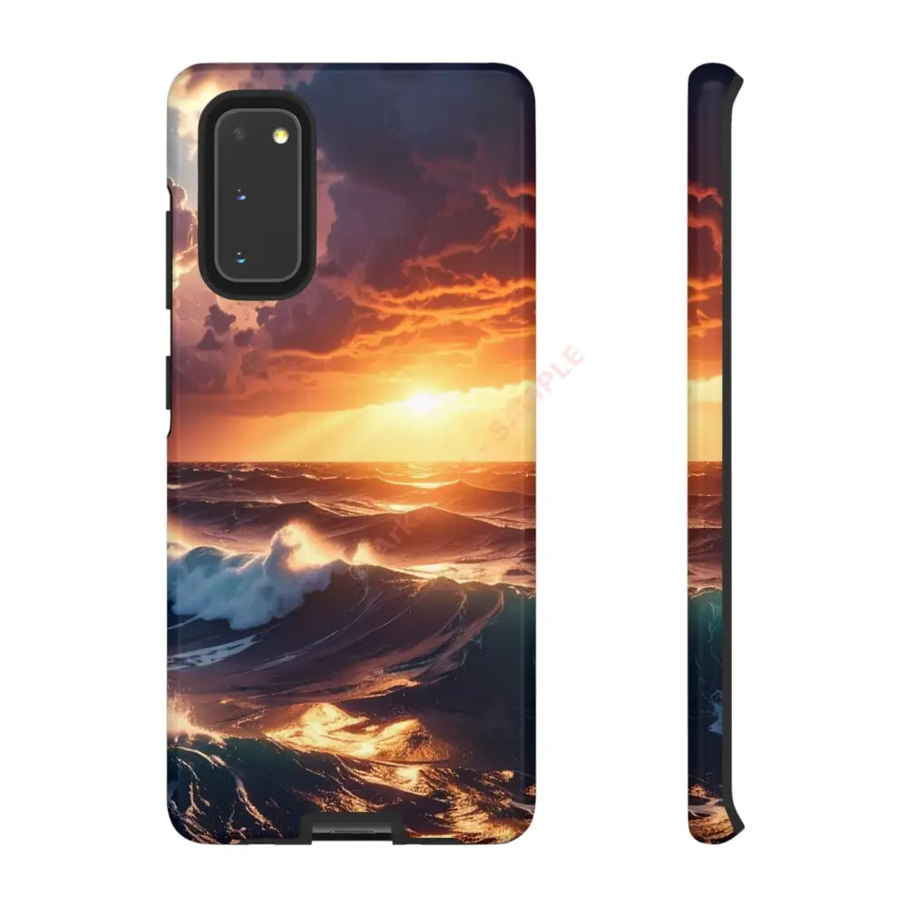 Ocean Sunset Phone Case | Tough Cases Gift for Beach Lovers Gadget Accessories Nature Photography Ocean Theme Samsung
