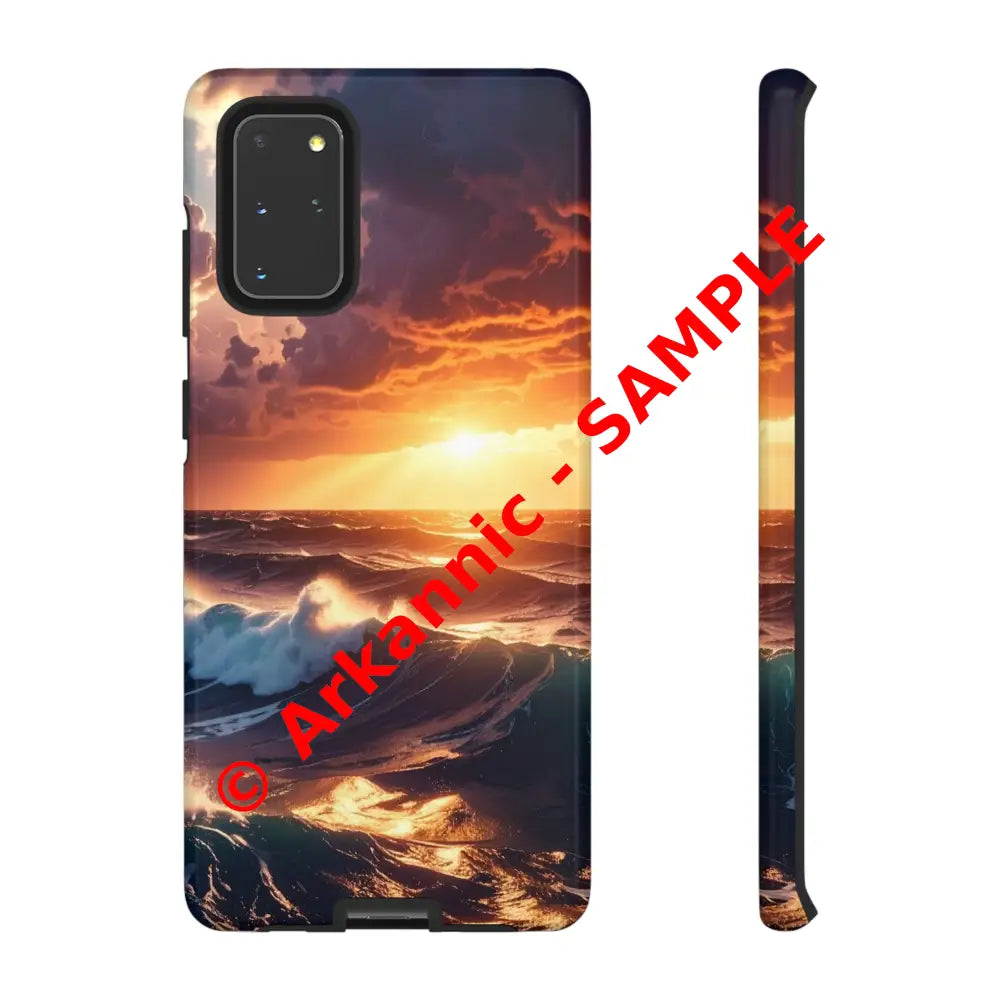 Ocean Sunset Phone Case | Tough Cases Gift for Beach Lovers Gadget Accessories Nature Photography Ocean Theme Samsung