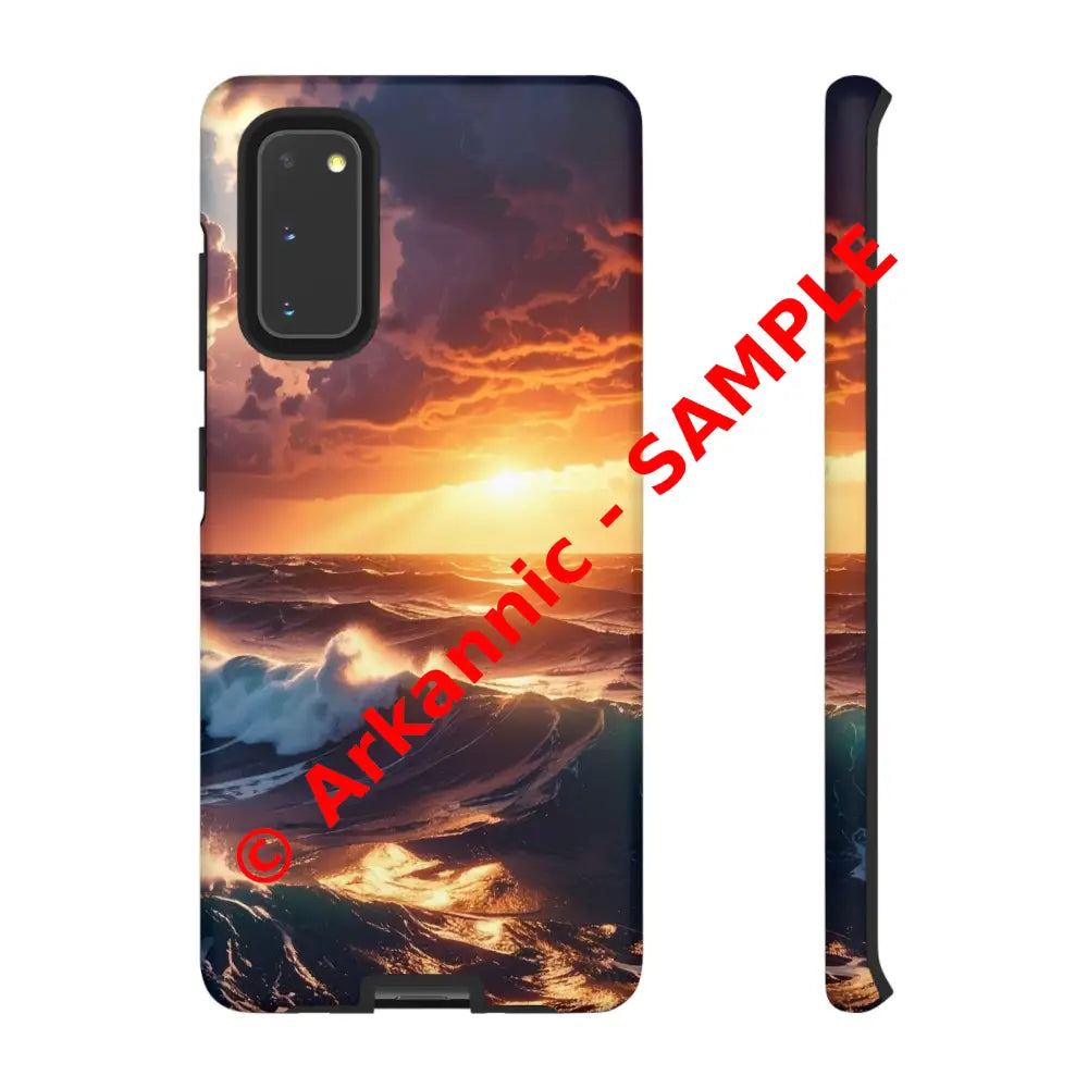 Ocean Sunset Phone Case | Tough Cases Gift for Beach Lovers Gadget Accessories Nature Photography Ocean Theme Samsung