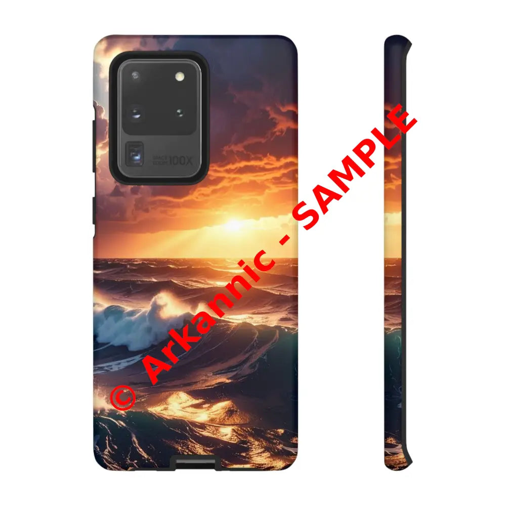 Ocean Sunset Phone Case | Tough Cases Gift for Beach Lovers Gadget Accessories Nature Photography Ocean Theme Samsung