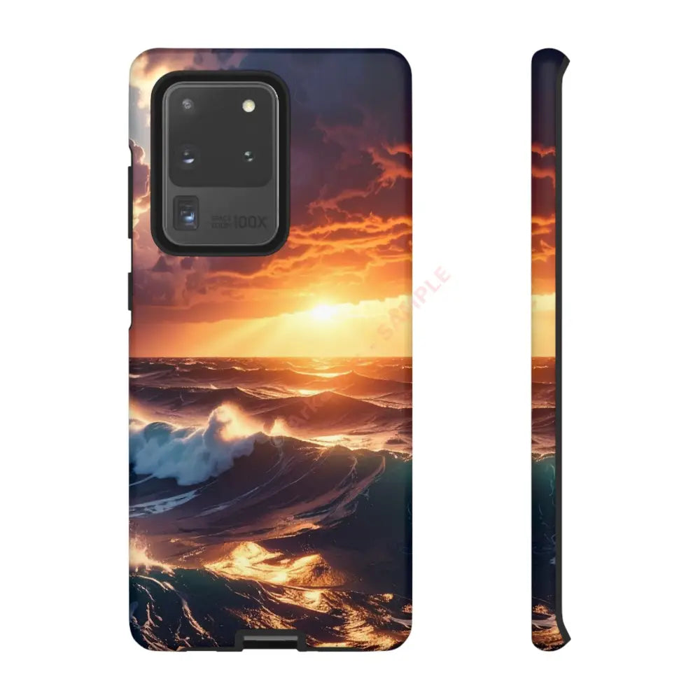 Ocean Sunset Phone Case | Tough Cases Gift for Beach Lovers Gadget Accessories Nature Photography Ocean Theme Samsung