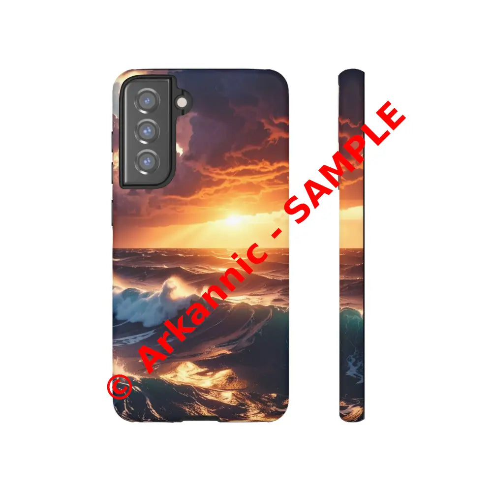 Ocean Sunset Phone Case | Tough Cases Gift for Beach Lovers Gadget Accessories Nature Photography Ocean Theme Samsung
