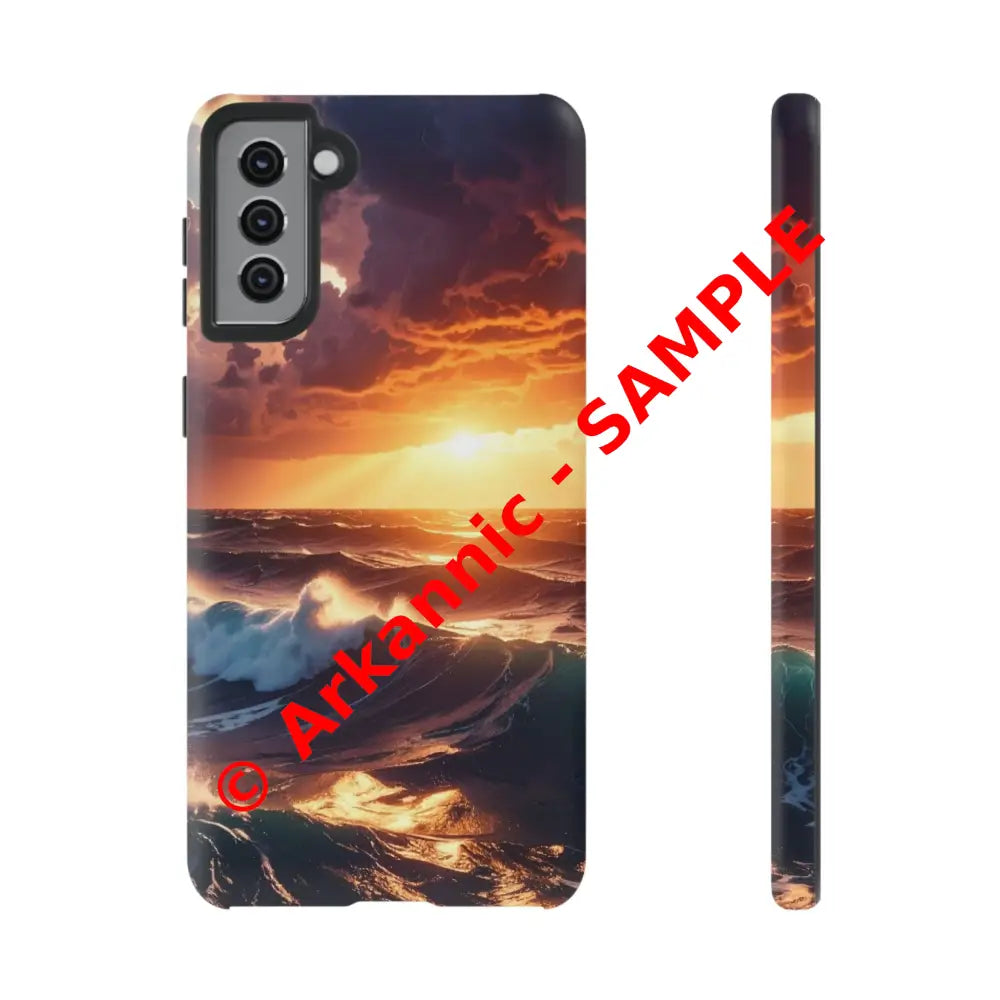 Ocean Sunset Phone Case | Tough Cases Gift for Beach Lovers Gadget Accessories Nature Photography Ocean Theme Samsung