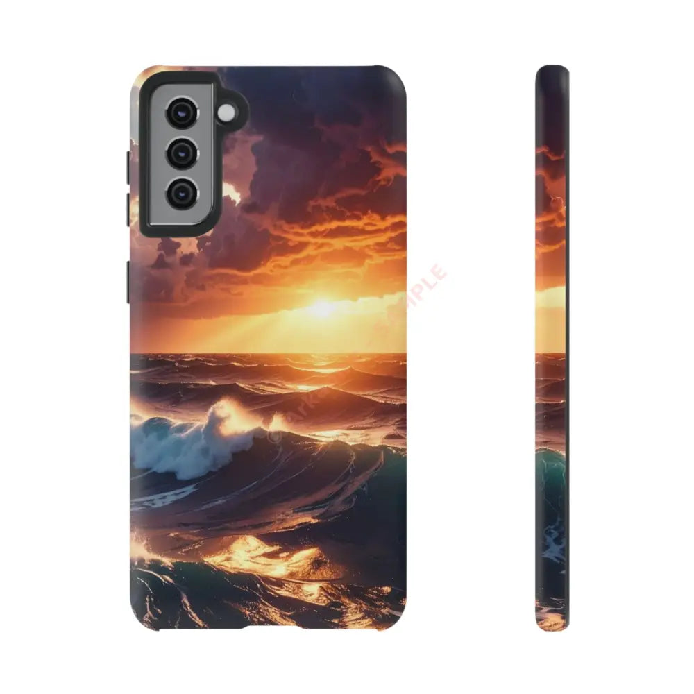Ocean Sunset Phone Case | Tough Cases Gift for Beach Lovers Gadget Accessories Nature Photography Ocean Theme Samsung