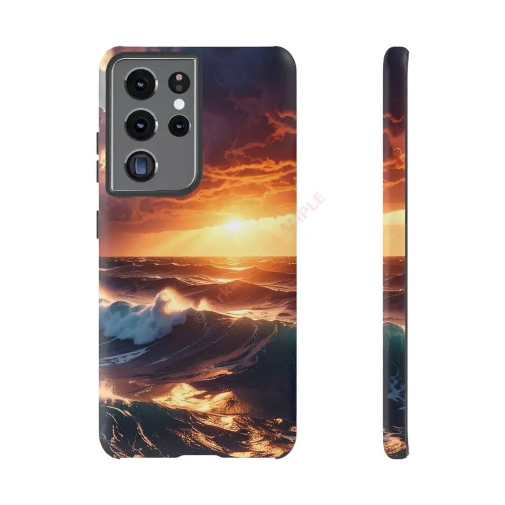 Ocean Sunset Phone Case | Tough Cases Gift for Beach Lovers Gadget Accessories Nature Photography Ocean Theme Samsung