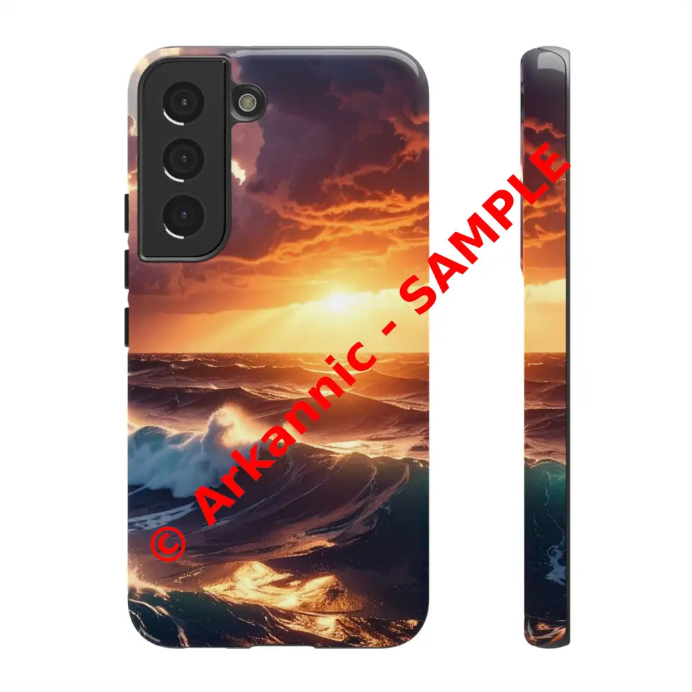 Ocean Sunset Phone Case | Tough Cases Gift for Beach Lovers Gadget Accessories Nature Photography Ocean Theme Samsung