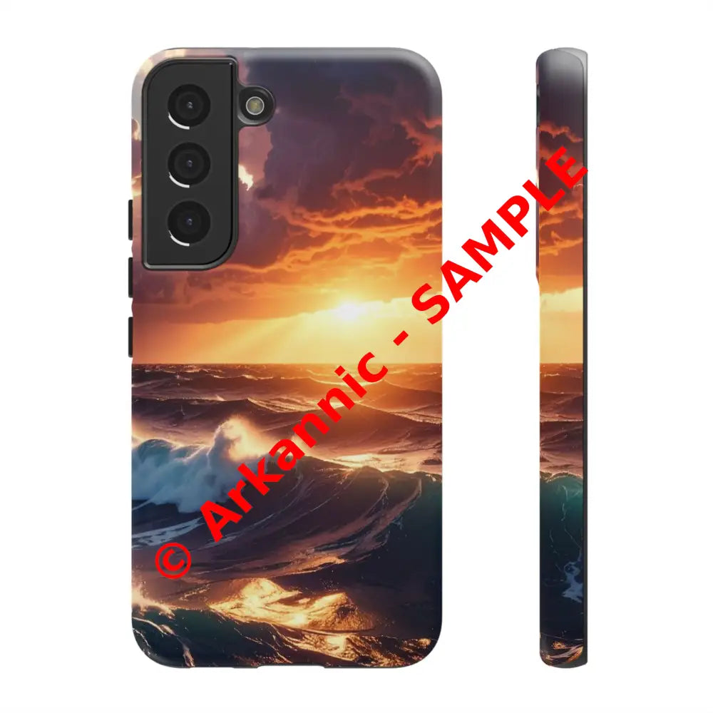 Ocean Sunset Phone Case | Tough Cases Gift for Beach Lovers Gadget Accessories Nature Photography Ocean Theme Samsung