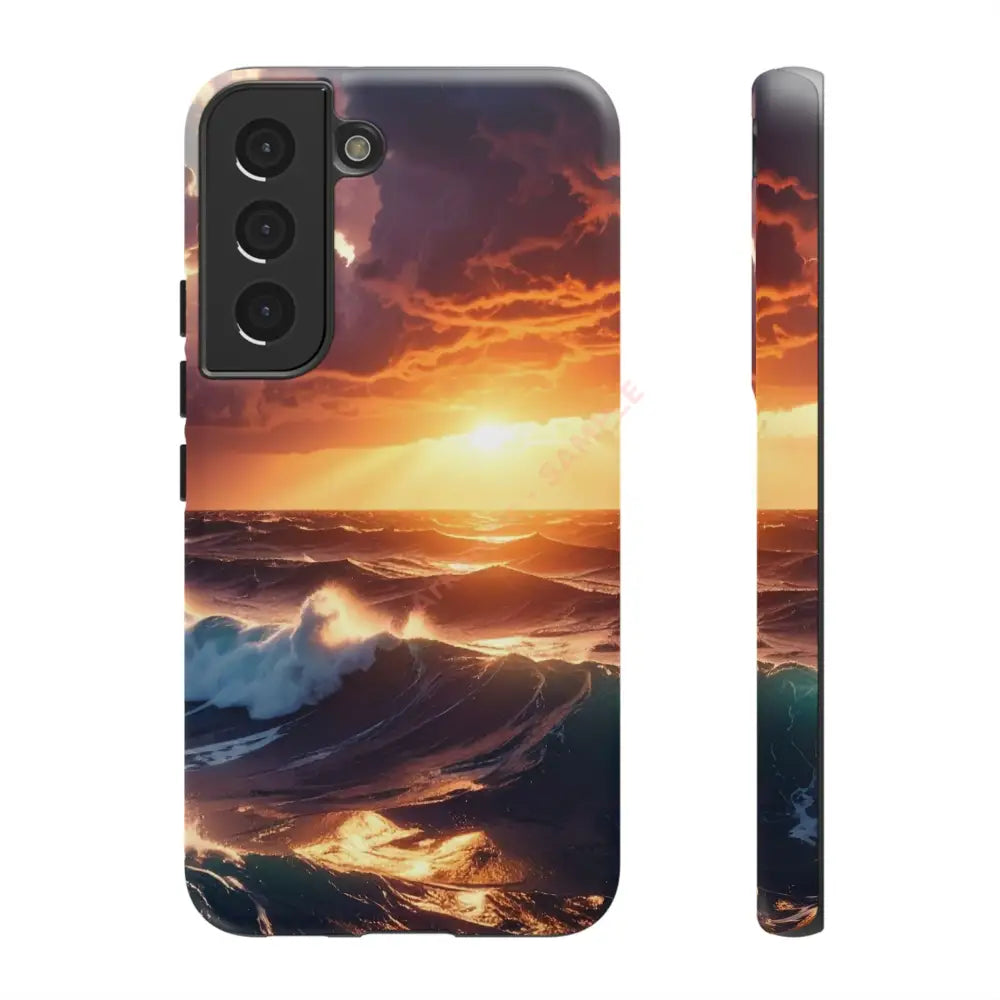 Ocean Sunset Phone Case | Tough Cases Gift for Beach Lovers Gadget Accessories Nature Photography Ocean Theme Samsung
