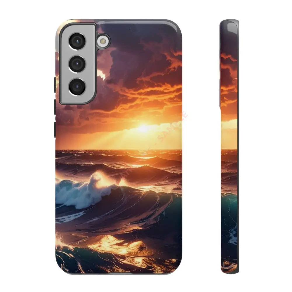 Ocean Sunset Phone Case | Tough Cases Gift for Beach Lovers Gadget Accessories Nature Photography Ocean Theme Samsung