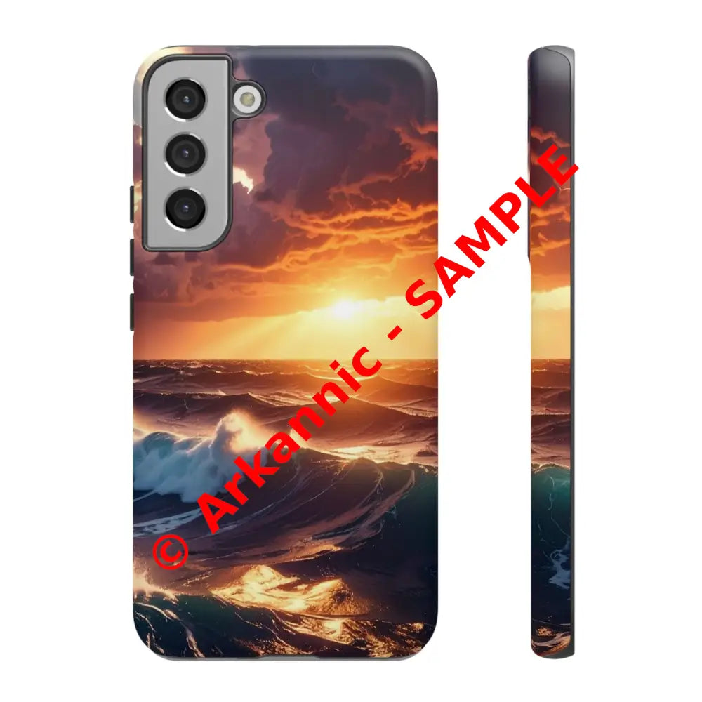 Ocean Sunset Phone Case | Tough Cases Gift for Beach Lovers Gadget Accessories Nature Photography Ocean Theme Samsung