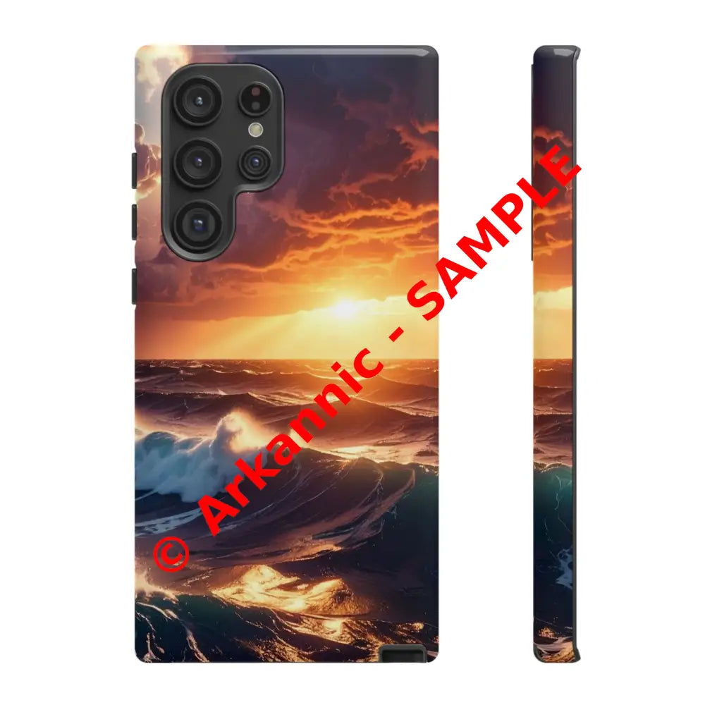 Ocean Sunset Phone Case | Tough Cases Gift for Beach Lovers Gadget Accessories Nature Photography Ocean Theme Samsung