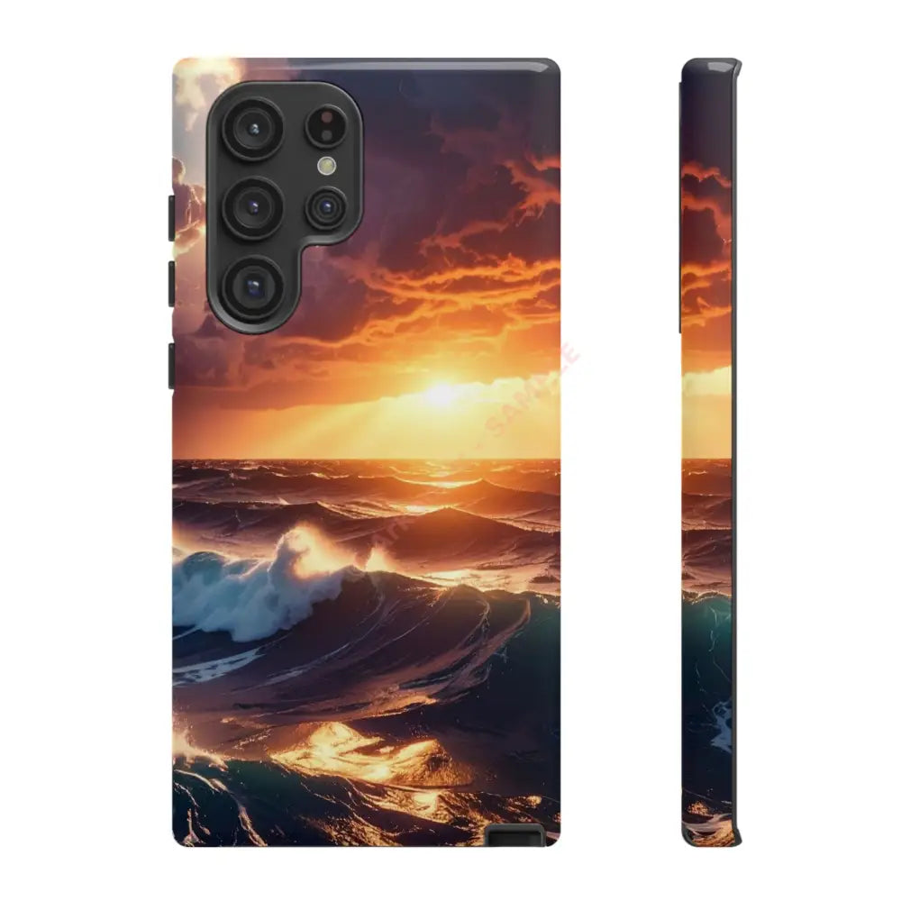 Ocean Sunset Phone Case | Tough Cases Gift for Beach Lovers Gadget Accessories Nature Photography Ocean Theme Samsung