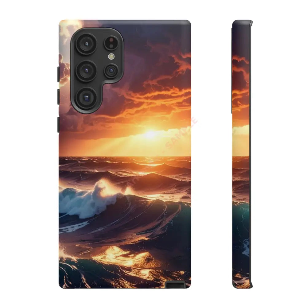 Ocean Sunset Phone Case | Tough Cases Gift for Beach Lovers Gadget Accessories Nature Photography Ocean Theme Samsung
