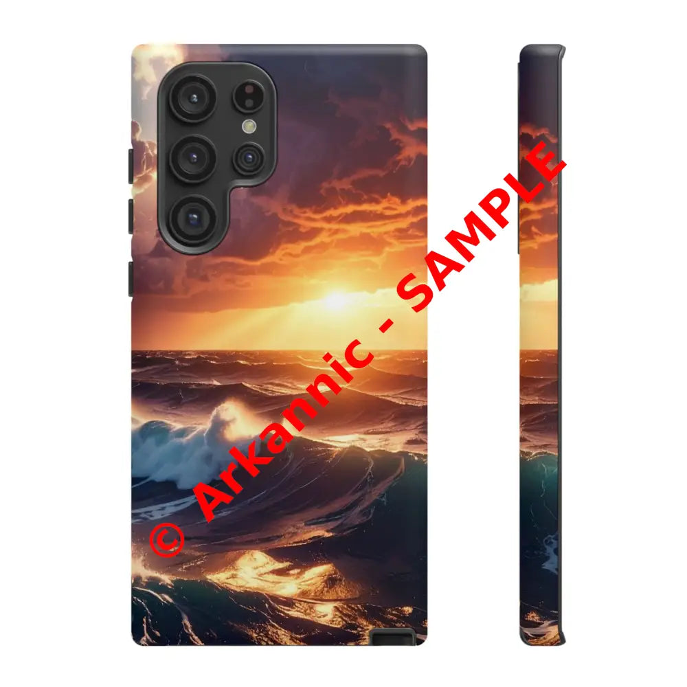 Ocean Sunset Phone Case | Tough Cases Gift for Beach Lovers Gadget Accessories Nature Photography Ocean Theme Samsung