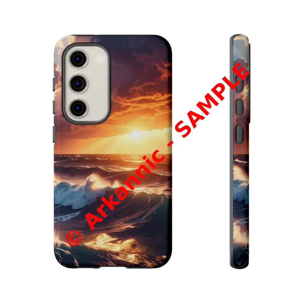 Ocean Sunset Phone Case | Tough Cases Gift for Beach Lovers Gadget Accessories Nature Photography Ocean Theme Samsung