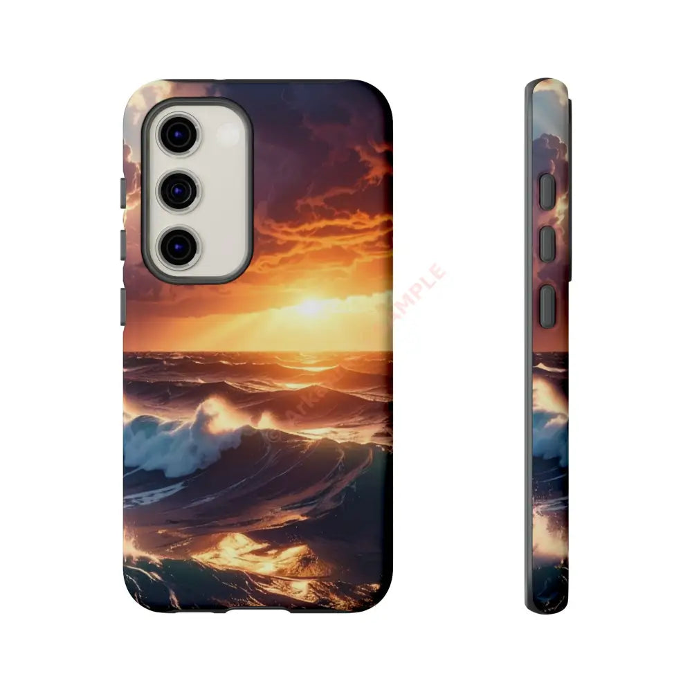 Ocean Sunset Phone Case | Tough Cases Gift for Beach Lovers Gadget Accessories Nature Photography Ocean Theme Samsung