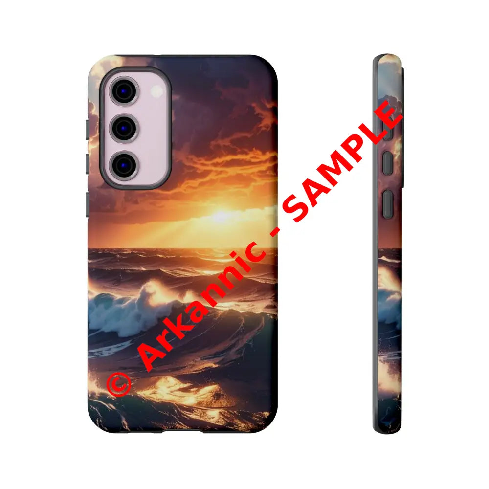 Ocean Sunset Phone Case | Tough Cases Gift for Beach Lovers Gadget Accessories Nature Photography Ocean Theme Samsung