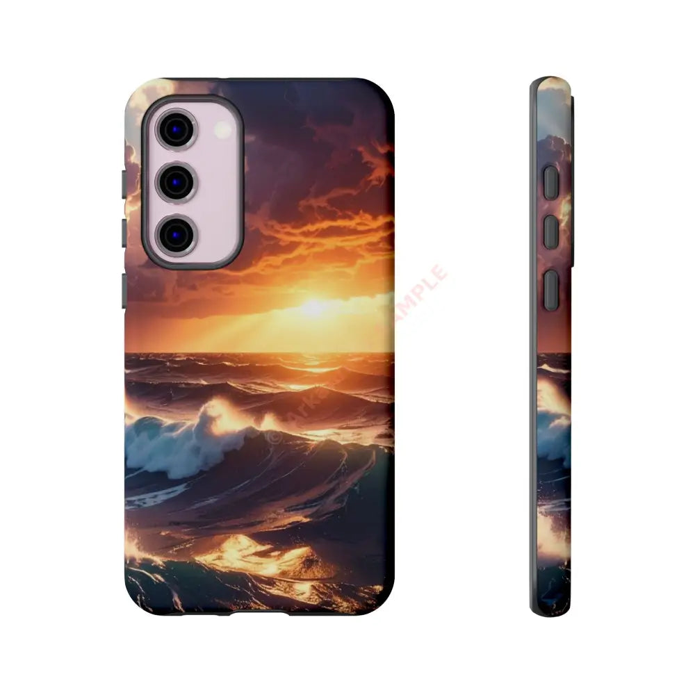 Ocean Sunset Phone Case | Tough Cases Gift for Beach Lovers Gadget Accessories Nature Photography Ocean Theme Samsung