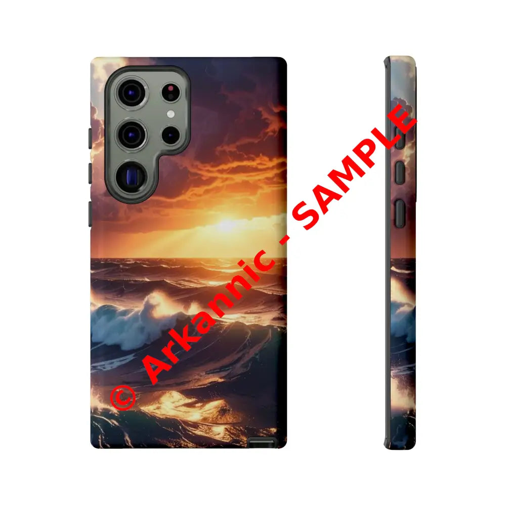 Ocean Sunset Phone Case | Tough Cases Gift for Beach Lovers Gadget Accessories Nature Photography Ocean Theme Samsung