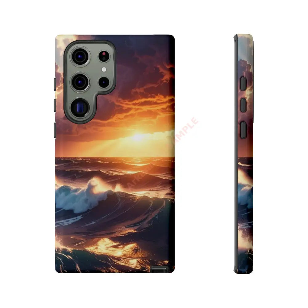Ocean Sunset Phone Case | Tough Cases Gift for Beach Lovers Gadget Accessories Nature Photography Ocean Theme Samsung