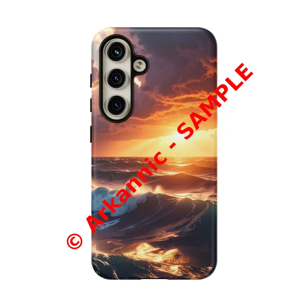 Ocean Sunset Phone Case | Tough Cases Gift for Beach Lovers Gadget Accessories Nature Photography Ocean Theme Samsung